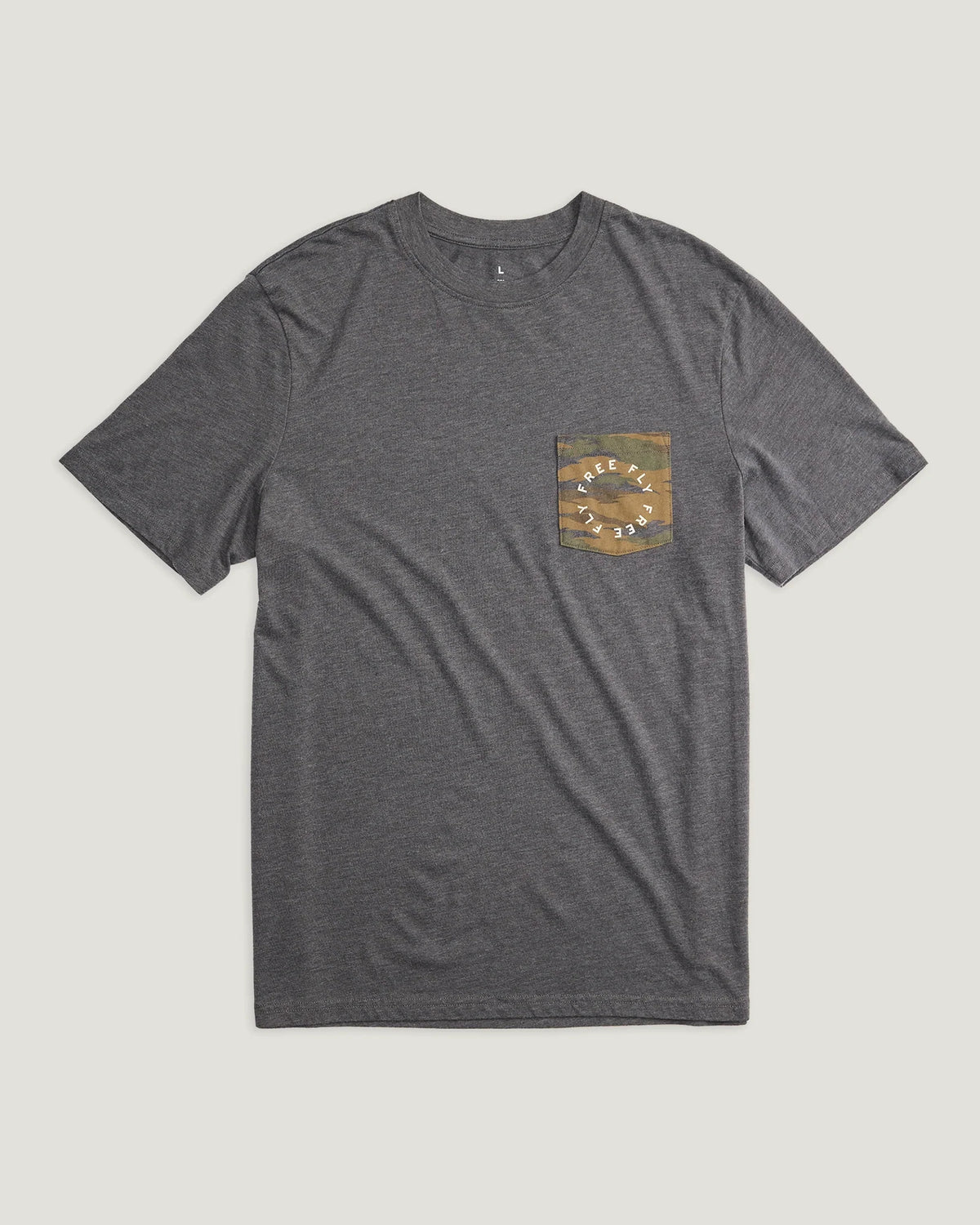 Camo Permit Pocket Tee - Heather Black Sand