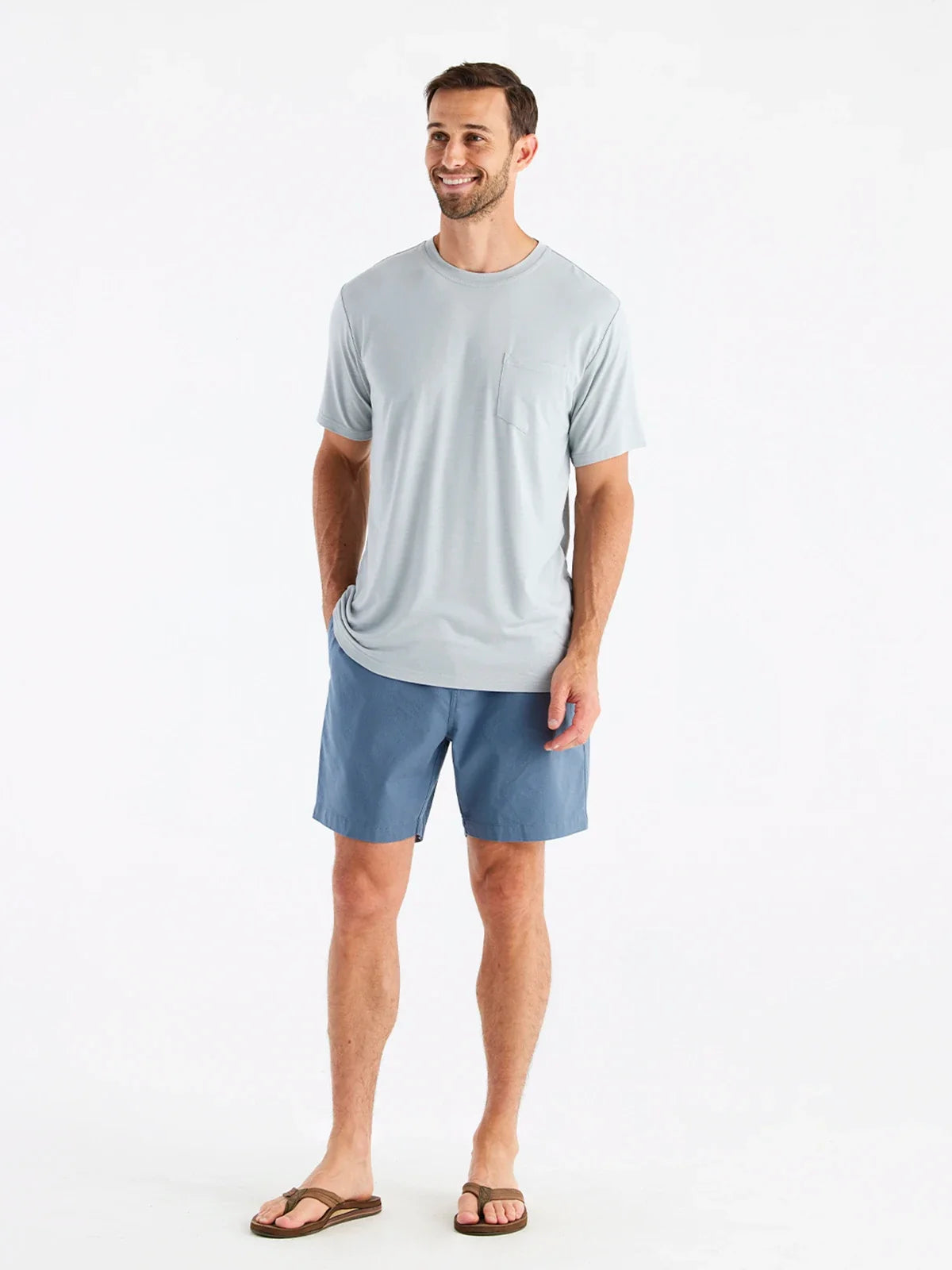 Men's Bamboo Flex Pocket Tee - Heather Aspen Grey