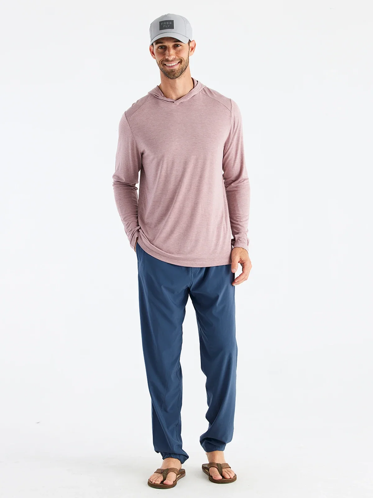 Men's Bamboo Shade Hoodie - Heather Adobe Red