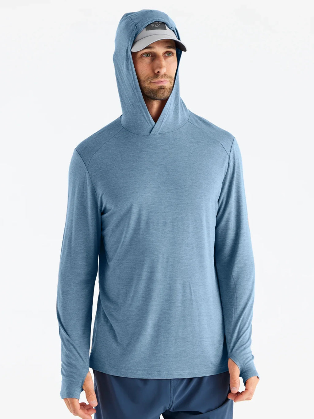 Men's Bamboo Shade Hoodie - Heather Slate Blue