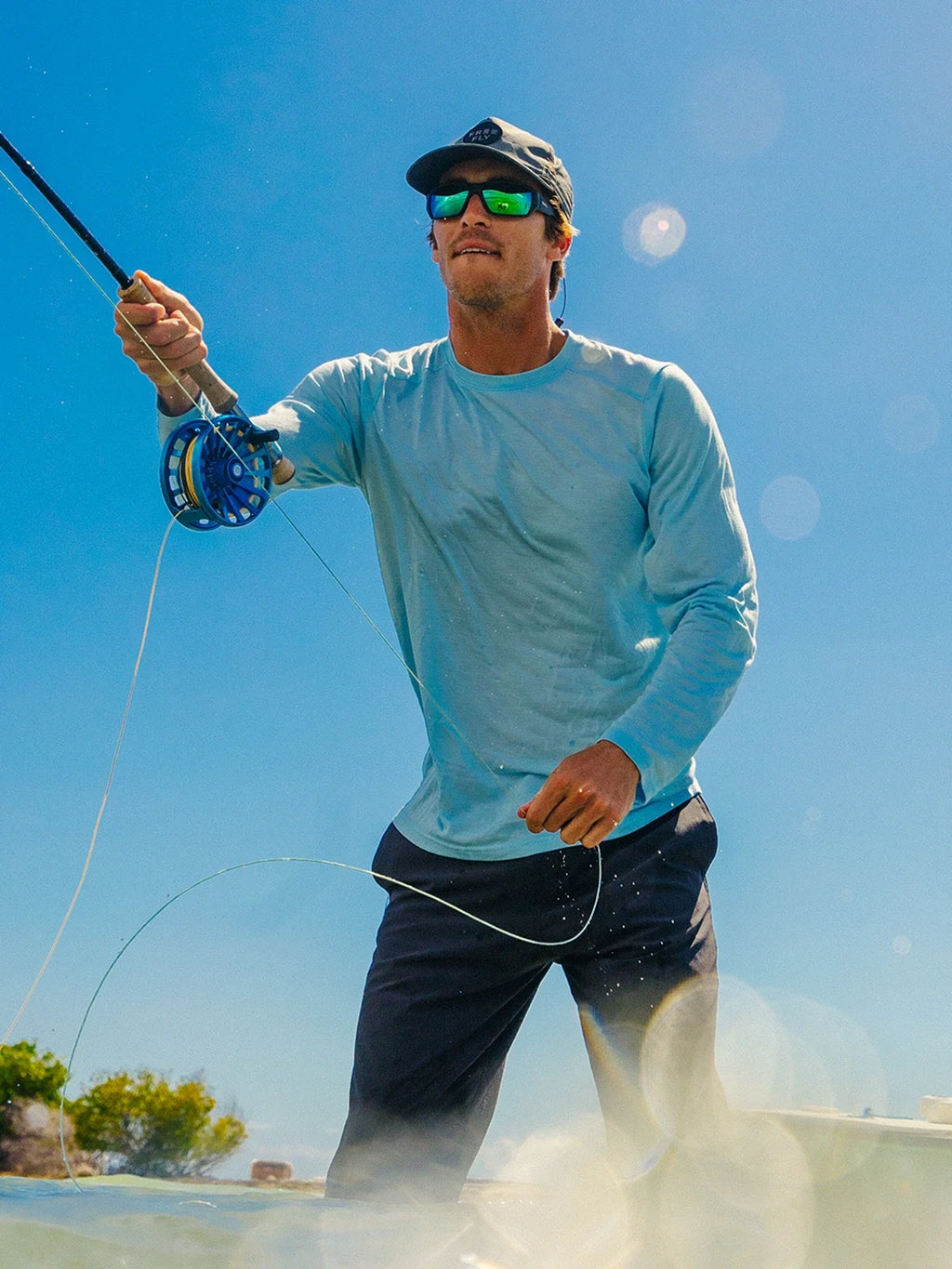 Men's Bamboo Lightweight Long Sleeve - Blue Fog