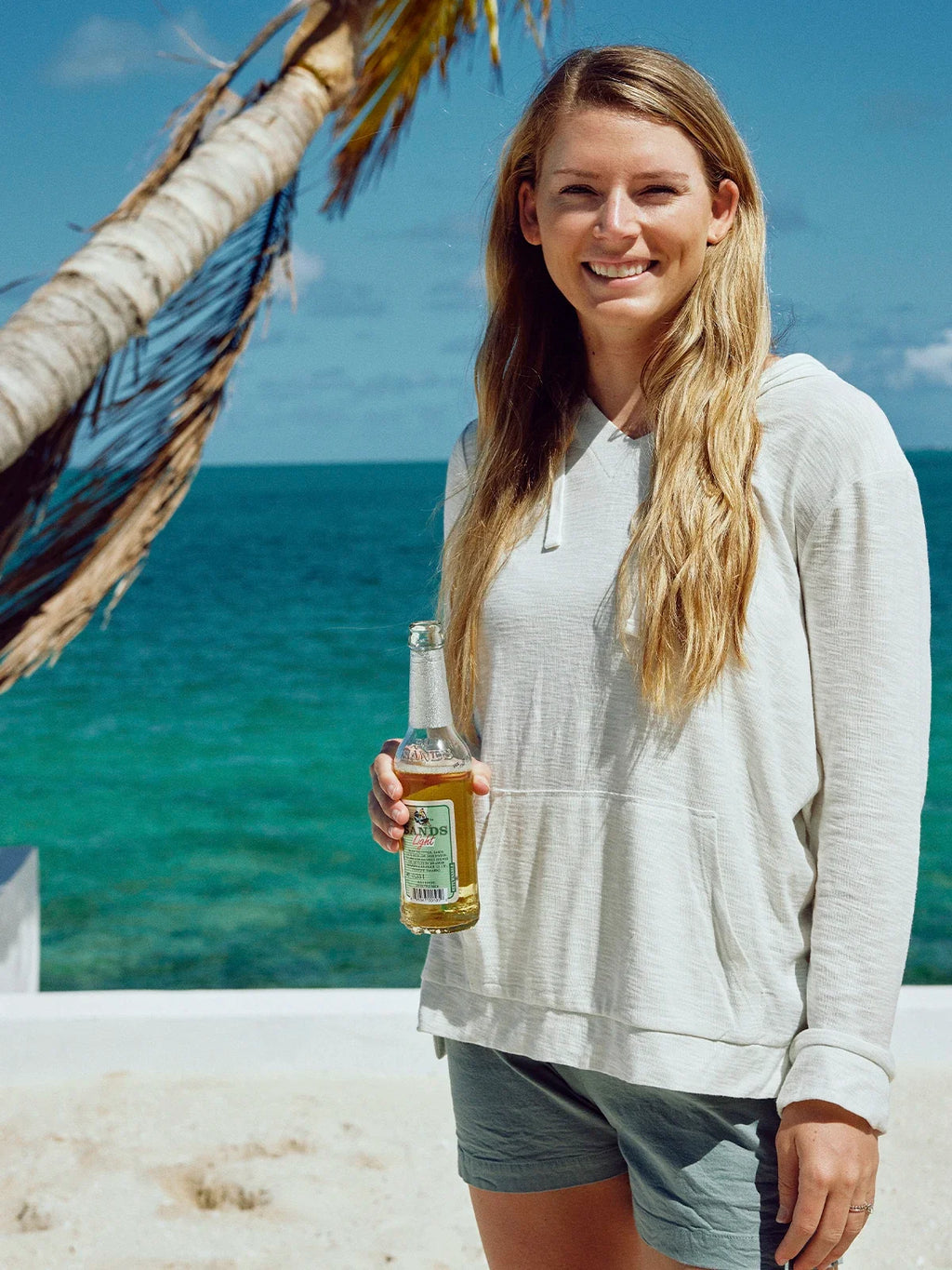 Women's Bamboo Slub Hoodie - Pacific Blue