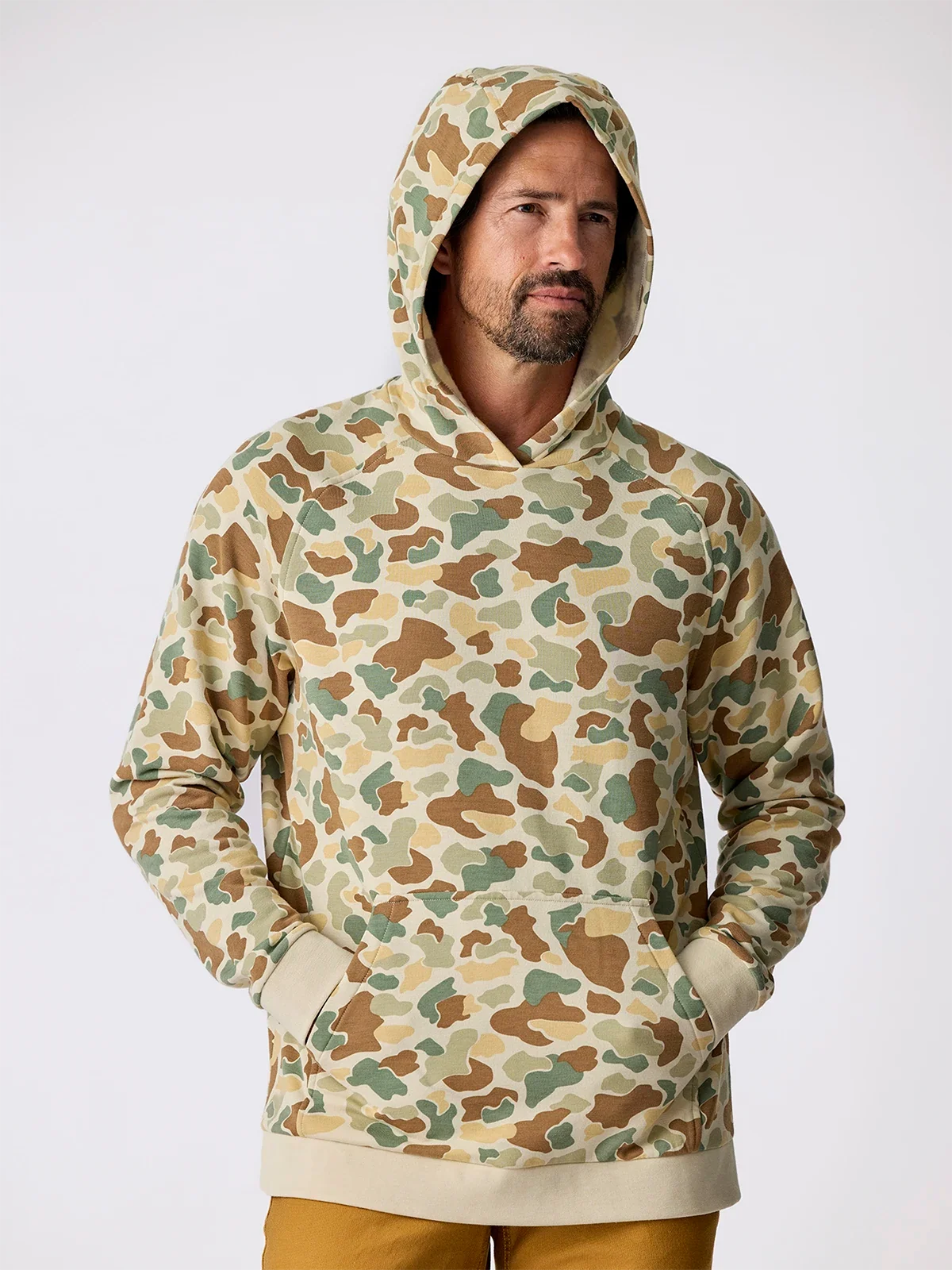 Men's Bamboo Lightweight Fleece Hoodie - Vintage Camo
