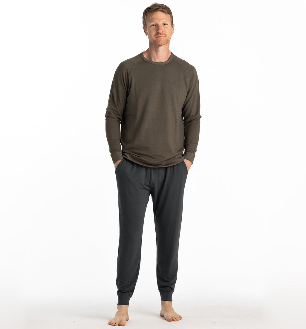 Men's Bamboo Lightweight Fleece Jogger - Black Sand