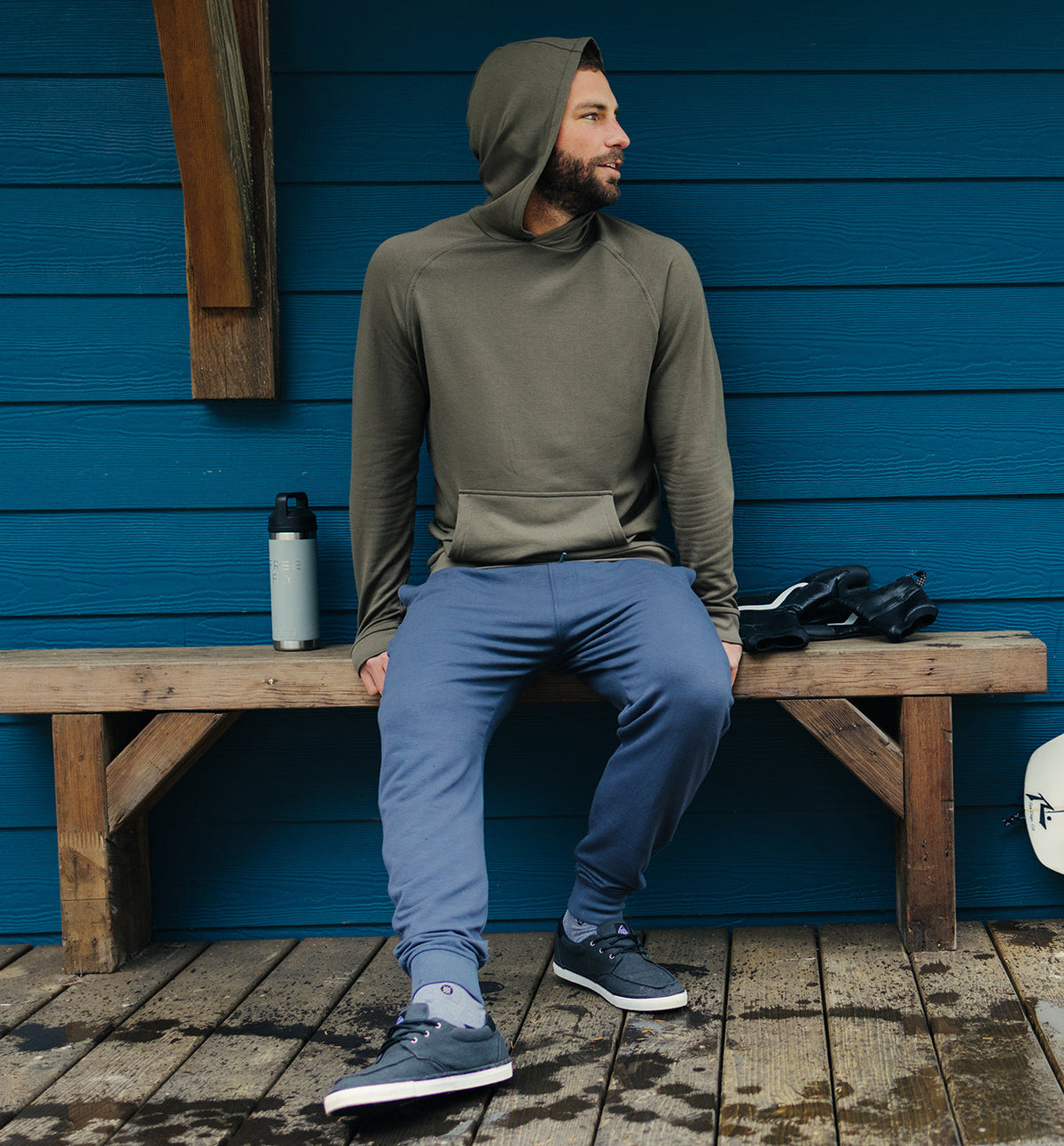 Men's Bamboo Lightweight Fleece Jogger - Black Sand