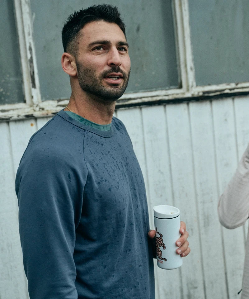 Men's Bamboo Lightweight Fleece Crew - Black Sand